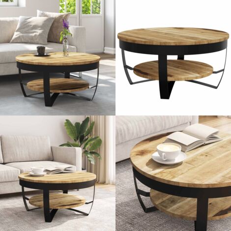 Table basse Bois massif de manguier brut 65x32 cm - Table Basse ...