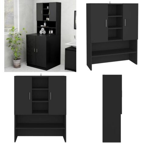 Meuble pour machine à laver Noir 70,5x25,5x90 cm - meuble pour machine à laver -  meubles pour machine à laver - Home & Living