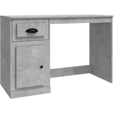 Bureau avec tiroir gris béton 115x50x75 cm bois d'ingénierie - Bureau D'ordinateur - Bureau Design - Bureau Modulaire - Bureau Avec Tiroir - Bureau Gris - Home & Living