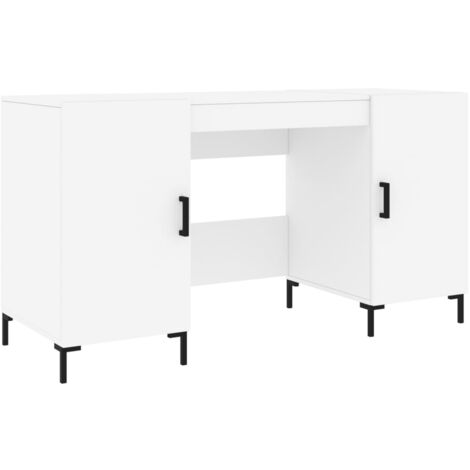 Bureau blanc 140x50x75 cm bois d'ingénierie - Bureau Blanc - Bureau D'étude - Meuble De Bureau - Bureau Informatique - Design Industriel - Home & Living