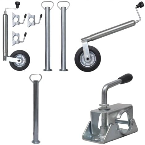 Roue de jauge 48 mm avec 2 tubes de support et 3 colliers - roue jockey -  roues jockey - Home & Living