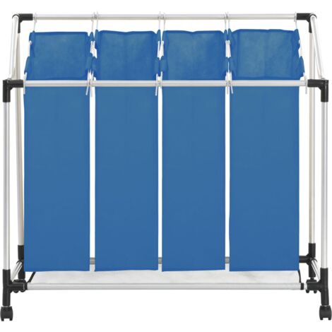 Trieuse à linge avec 4 sacs Bleu Acier - trieuse de linge -  trieuses de linge - Home & Living