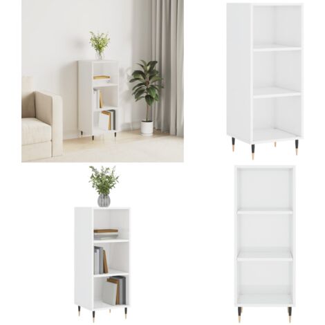 Meuble de rangement blanc laqué pour salon et entrée gain de place