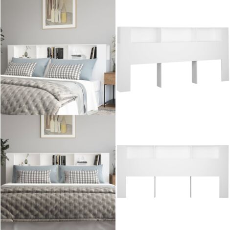 Armoire de tête de lit Blanc 100x18,5x104,5 cm Dilwe7806413125483