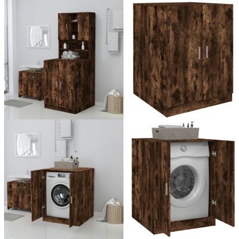 Armoire Pour Machine à Laver/sèche-linge - 66x97x48 Cm, Blanc Mat, Meuble De Rangement Salle De Bain/cuisine