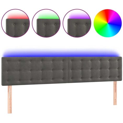 Tête de lit à LED Gris foncé 103x16x78/88 cm Velours Tête de lit à LED Gris foncé 103x16x78/88 cm Velours