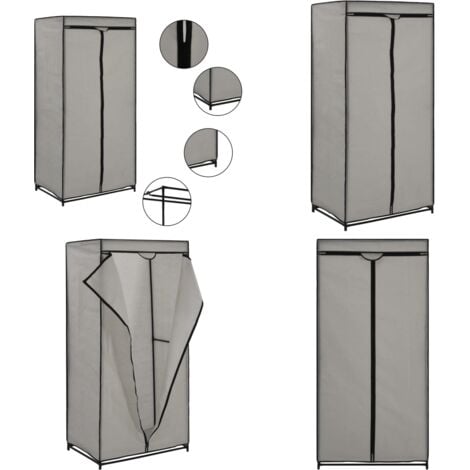 Garde-robe Gris 75x50x160 cm Armoire Placard Dressing