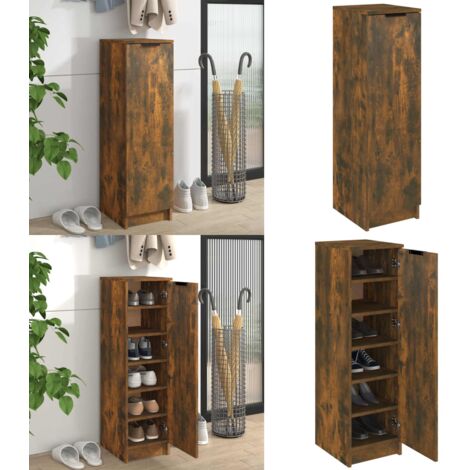 Meuble à Chaussures Chêne Marron - 30x35x105 Cm, Bois D'ingénierie, Neuf