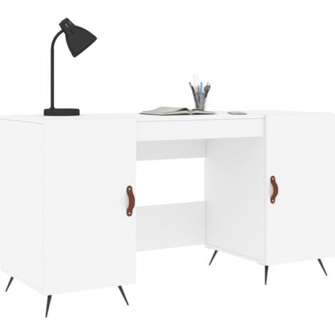 Bureau blanc 140x50x75 cm bois d'ingénierie - Bureau Blanc - Bureau Informatique - Bureau D'étude - Meuble De Bureau - Mobilier De Bureau - Home & Living