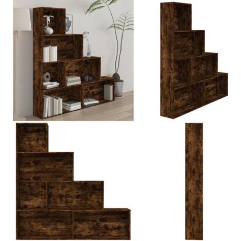 Armoire à livres Chêne fumé 155x24x160 cm - Bibliothèque - Bibliothèque Moderne - Meuble Rangement - Étagère - Commode - Home & Living