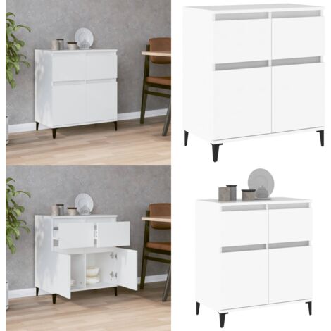 Buffet Blanc 60x35x70 cm Bois d'ingénierie - Buffet Blanc - Meuble De Rangement - Commode - Armoire - Mobilier De Salon - Home & Living