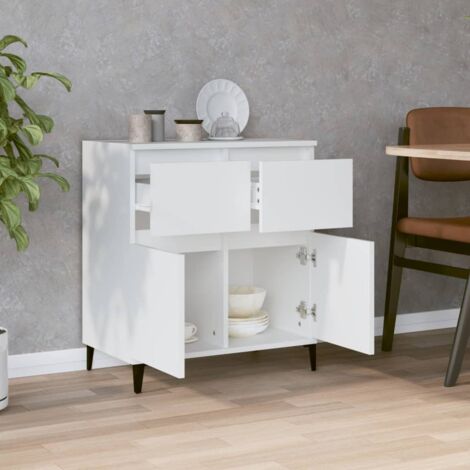 Buffet Blanc 60x35x70 cm Bois d'ingénierie - Buffet Blanc - Meuble De Rangement - Commode - Armoire - Mobilier De Salon - Home & Living
