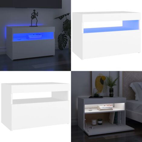 Meuble TV Avec Lumières LED Blanc 60x35x40 Cm