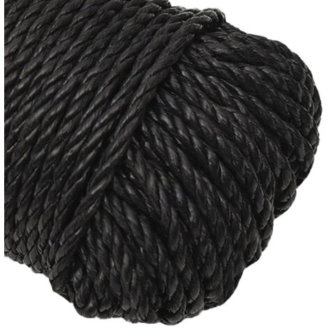 Corde de travail Noir 8 mm 25 m polypropylène - Corde De Travail - Corde Noire - Corde En Polypropylène - Corde Épaisse - Corde Résistante - Home & Living