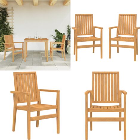 vidaXL 2X Teck Chaises de Jardin avec Coussins Fauteuils de Salle à