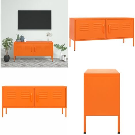 Meuble TV Orange 105x35x50 cm Acier - meuble TV - meubles TV - Home ...