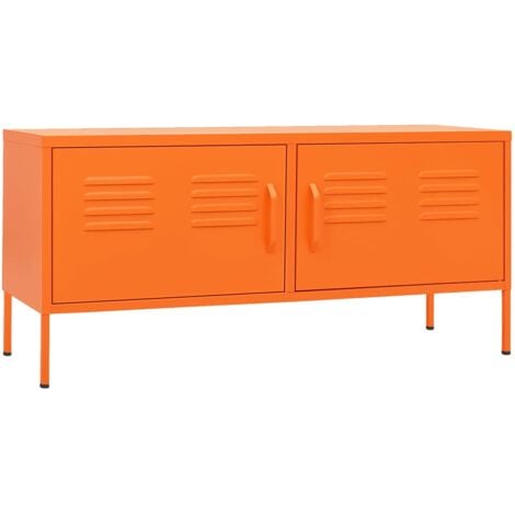 Meuble TV Orange 105x35x50 cm Acier - meuble TV - meubles TV - Home ...