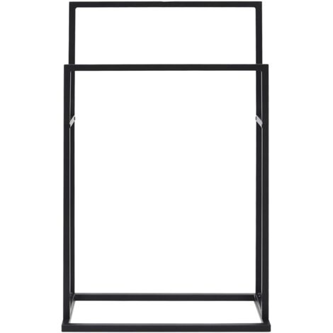 Porte-serviettes sur pied Noir 48x24x78,5 cm Fer - porte-serviette -  porte-serviettes - Home & Living