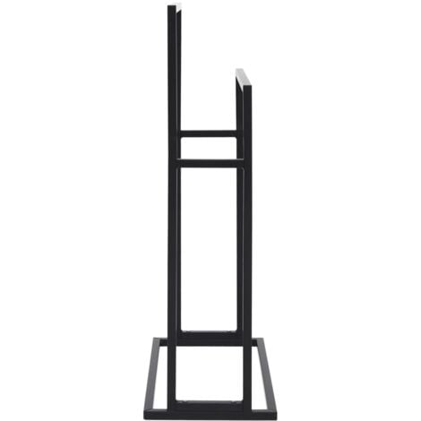 Porte-serviettes sur pied Noir 48x24x78,5 cm Fer - porte-serviette -  porte-serviettes - Home & Living