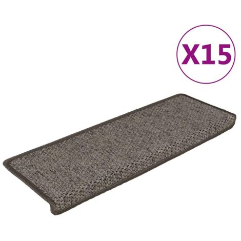 Tapis d'escalier autocollants 15 pcs 65x21x4 cm Beige foncé vidaXL | Leroy Merlin