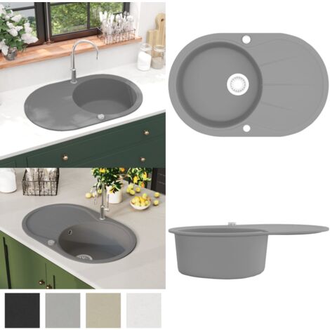 Évier De Cuisine En Granit Bac Unique Gris VidaXL - évier Commercial Neuf