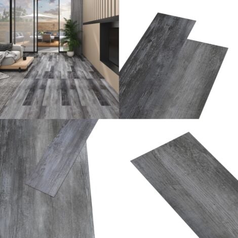 Planches De Plancher Pvc Non Auto Adh Sif M Gris Brillant