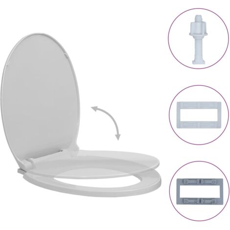 Siège de toilette à fermeture en douceur Gris clair Ovale - abattant wc -  abattants wc - Home & Living