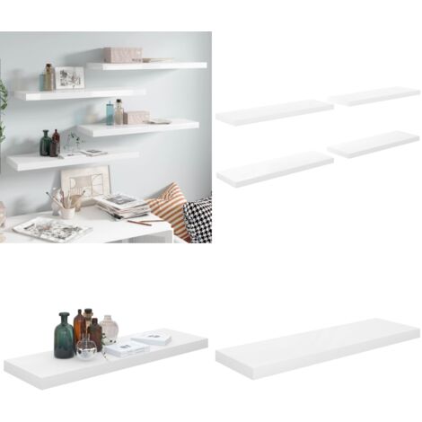 MEN(323814)Étagère Murale Flottante Blanc 80x23,5x3,8 Cm MDF - Maison
