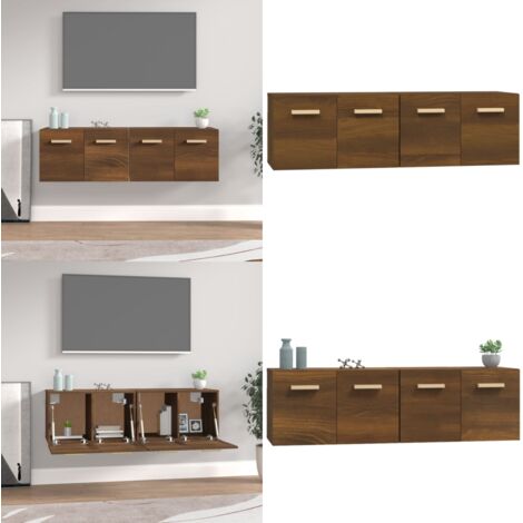 Armoire Murale VidaXL 80x39x40 Cm - Bois D'Ingénierie Gris Béton - 2 Portes - Étagère Flottante Salon