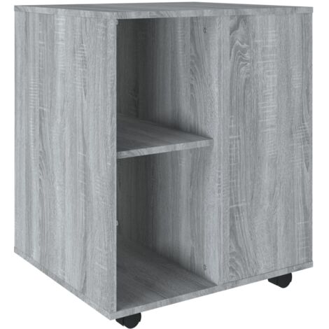 Armoire roulante Sonoma gris 60x53x72 cm Bois d'ingénierie - Meuble De Rangement - Armoire Sur Roulette - Armoire Grise - Meuble Bureau - Espace De Rangement - Home & Living