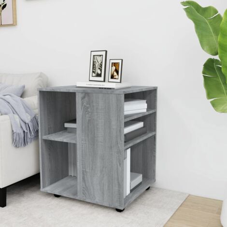 Armoire roulante Sonoma gris 60x53x72 cm Bois d'ingénierie - Meuble De Rangement - Armoire Sur Roulette - Armoire Grise - Meuble Bureau - Espace De Rangement - Home & Living