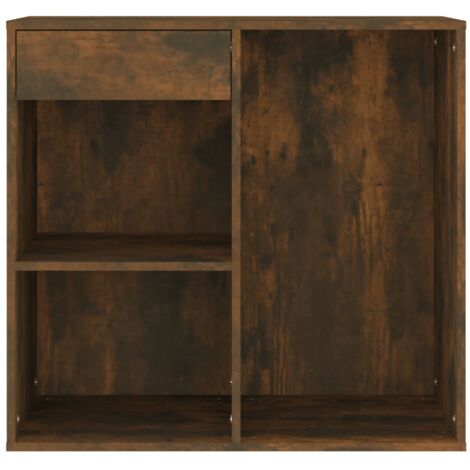 Armoire cosmétique Chêne fumé 80x40x75 cm Bois d'ingénierie - Armoire Cosmetique - Meuble Rangement - Commode Makeup - Organisation Salle Bain - Rangement Maquillage - Home & Living