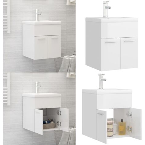 GAR - MEUBLE - NEW Armoire d'évier avec lavabo intégré Gris Aggloméré