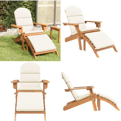 Chaise de jardin Adirondack et repose-pieds bois massif acacia - Chaises De Jardin - Chaises Adirondack - Mobilier De Jardin - Chaise Longue - Bois D'acacia - Home & Living