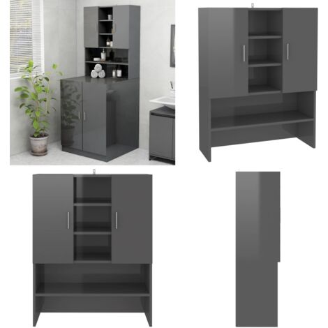 Meuble pour machine à laver Gris brillant 70,5x25,5x90 cm - meuble pour machine à laver -  meubles pour machine à laver - Home & Living