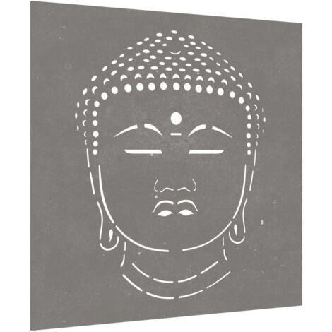 Décoration murale jardin 55x55 cm motif de tête de bouddha - décoration murale de jardin -  décorations murales de jardin - Home & Living