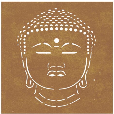 Décoration murale jardin 55x55 cm motif de tête de bouddha - décoration murale de jardin -  décorations murales de jardin - Home & Living