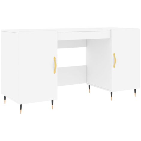 Bureau blanc 140x50x75 cm bois d'ingénierie - Bureau Blanc - Bureau Compact - Bureau Étudiant - Meuble De Bureau - Mobilier De Chambre - Home & Living