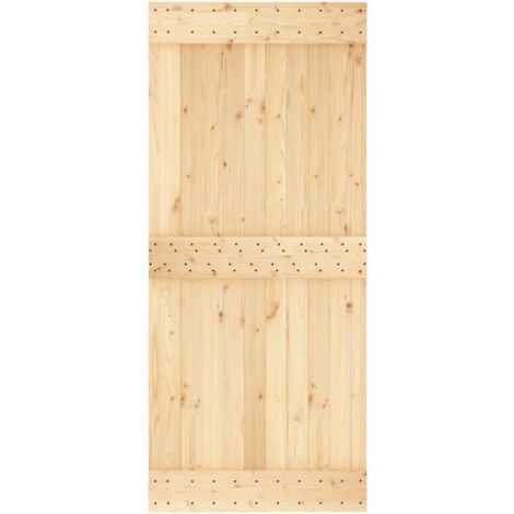 Kit Porte Coulissante En Pin Massif 90x210 Cm – Neuf