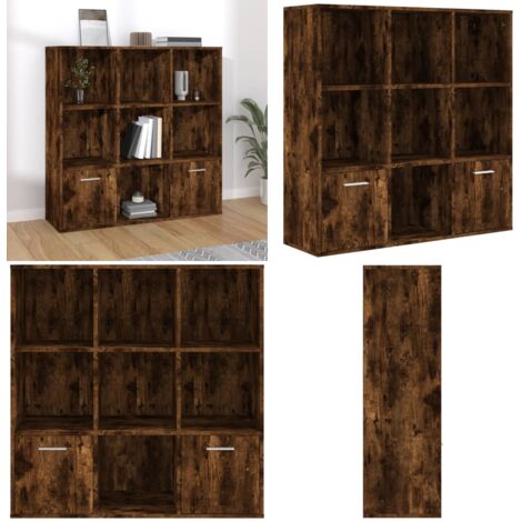 Armoire à livres Chêne fumé 98x30x98 cm - Bibliothèque - Bibliothèque Moderne - Meuble Rangement - Armoire Livre - Commode - Home & Living
