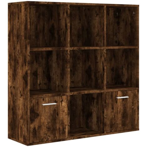 Armoire à livres Chêne fumé 98x30x98 cm - Bibliothèque - Bibliothèque Moderne - Meuble Rangement - Armoire Livre - Commode - Home & Living