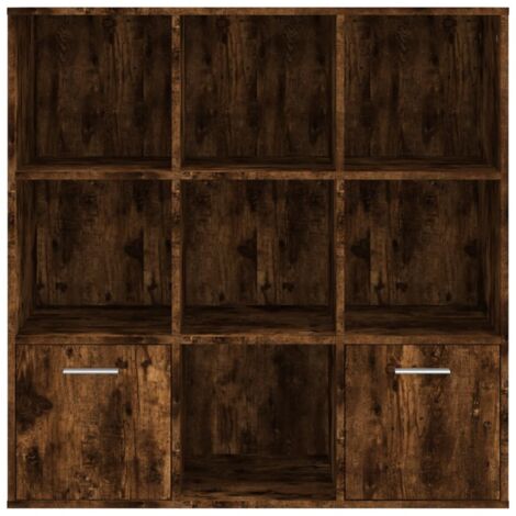 Armoire à livres Chêne fumé 98x30x98 cm - Bibliothèque - Bibliothèque Moderne - Meuble Rangement - Armoire Livre - Commode - Home & Living