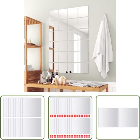 Miroir mural carré plastique doré 40x1.2x40cm