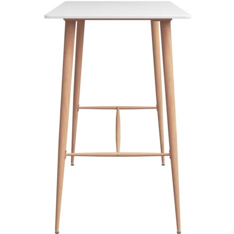 Table de bar Blanc 120x60x105 cm - Table De Bar - Table Haute - Table Bistrot - Meuble Design - Table Blanche - Home & Living