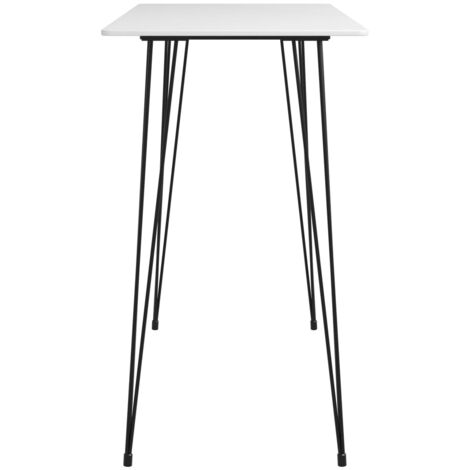 Table de bar Blanc 120x60x105 cm - Table De Bar - Table Haute - Table Bistrot - Meuble Design - Table Blanche - Home & Living