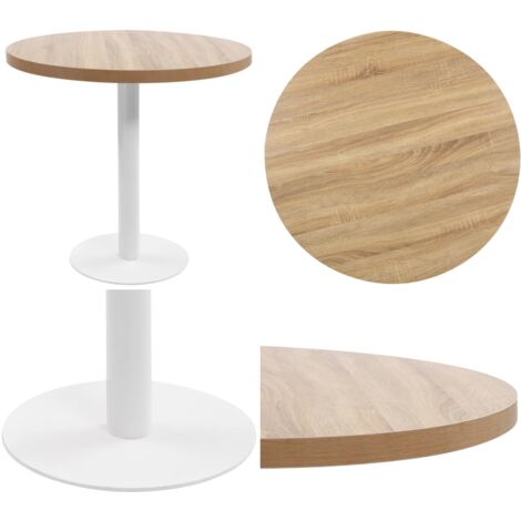 Table Bistro 60x60cm Marron - Table Café Style Bois Pour 2 Personnes
