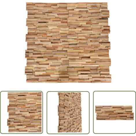 The Living Store Panneaux de revêtement mural 3D 10 pcs 1,08 m² Bois de teck - Revêtement Mural - Panneaux Muraux - Décoration Intérieure - Bois De Teck - Lambris (1/5)