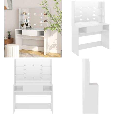 table de maquillage coiffeuse miroir Zoe Blanc brillant Vicco 4251421932944