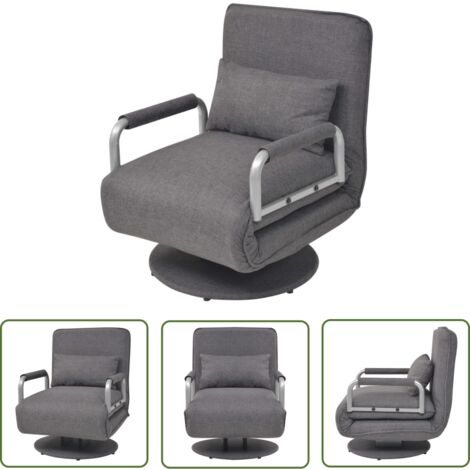 Fauteuil-lit Makika Convertible Gris – Tissu Bouclette Pliable – 5 Positions