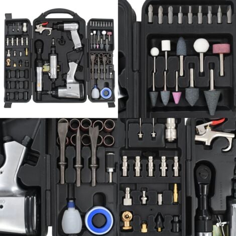 Kit d'outils pneumatiques 70 pcs - Ensemble D'outils Pneumatiques - Outils Pneumatiques Professionnels - Kit D'outillage Pneumatique - Meuleuse Pneumatique - Clé À Chocs Pneumatique - Home & Living
